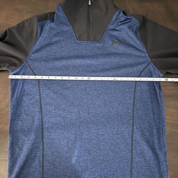 Under Armour Mens XLarge Loose Fit Cold Gear Dark Blue Black Pullover Jacket - Picture 8 of 11